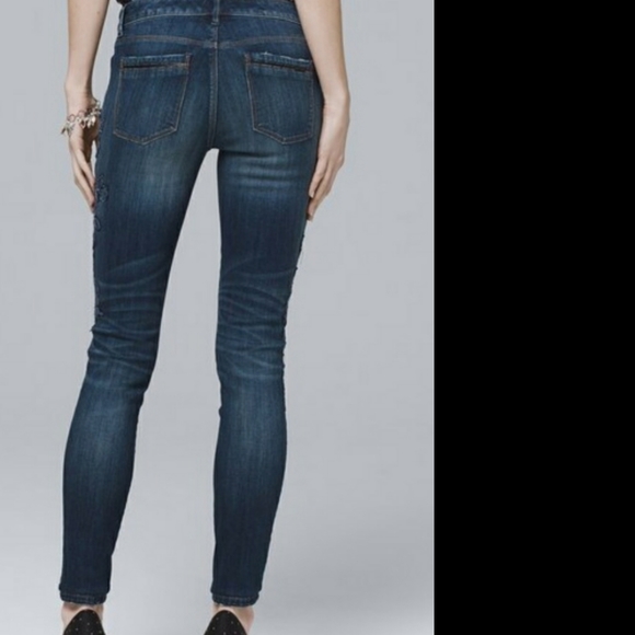 Gently Worn! WHBM Floral Skinny Ankle Sz 4 - Picture 3 of 6